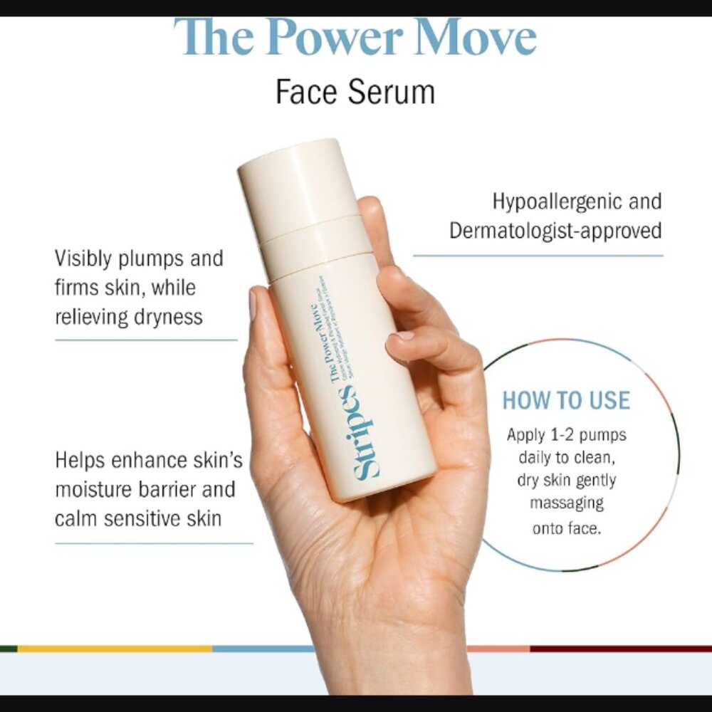 🙌 2/$55 NIB Stripes Power Move Plumping Hydrating Facial Serum Retail $85.00